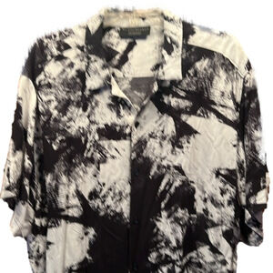 No Boundaries Button Shirt, SZ 2XL, NWOT, PTP 27”, L 30”, Dark Navy Blue/White